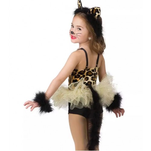 Toddlers kindergarten cute tiger brown leopard cartoon performance costume animal cosplay outfits birthday party photos shooting clothes for baby
